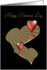 Happy Valentine’s Day red and gold hearts card