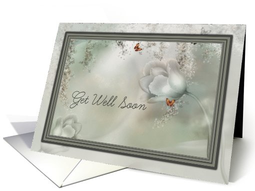 Get well soon tulips and butterflies card (561227)