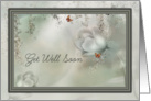 Get well soon tulips and butterflies card
