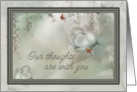 Our thoughts are with you tulips and butterflies card