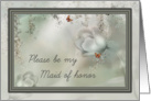 Please be my maid of honor tulips and butterflies card