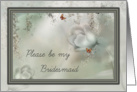 Please be my bridesmaid tulips and butterflies card