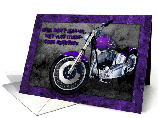 Bikes don't leak oil they just mark their territory purple... (561279)