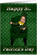 leprechaun chair happy st.patricks day card