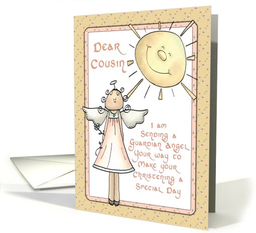 dear cousin guardian angel special day christening card (574005)