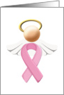 breast cancer awareness angel and support ribbon blank note card