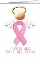 breast cancer awareness 1 year and still all clear card