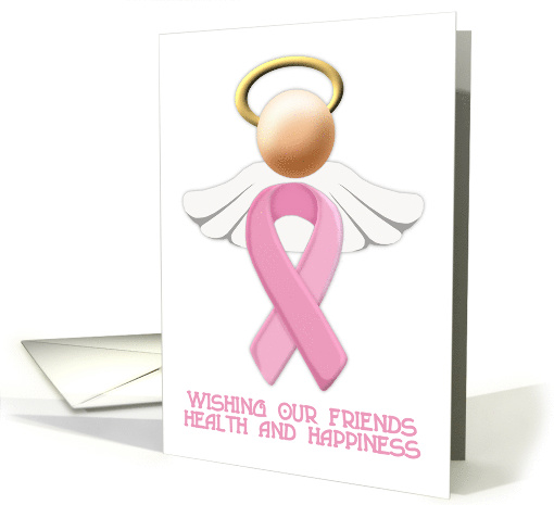 breast cancer awareness for friends angel support ribbon card (689707)