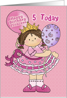 Happy birthday pink princess 5 today card