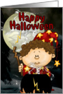 Happy Halloween little wizard boy card