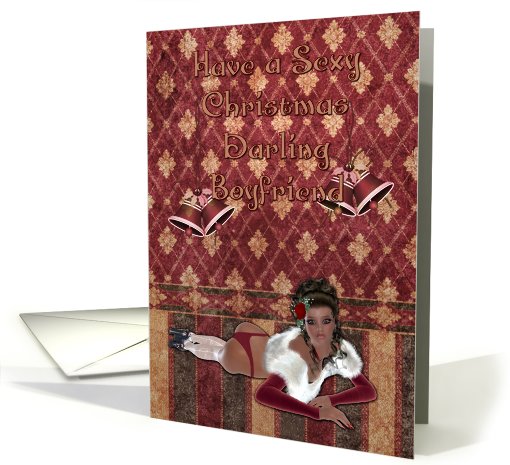 Have a sexy christmas darling boyfriend vintage lady card (701853)