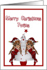 Merry christmas twins red and white tree in a frame card