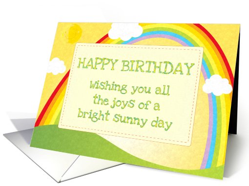 Happy Birthday sunshine rainbow joys of a bright sunny day card