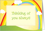 Thinking of you always bright sunny day rainbow card