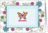 Adorable butterfly swirls and flowers card