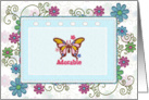 Adorable butterfly swirls and flowers card