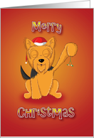 yorkshire terrier - mistletoe card