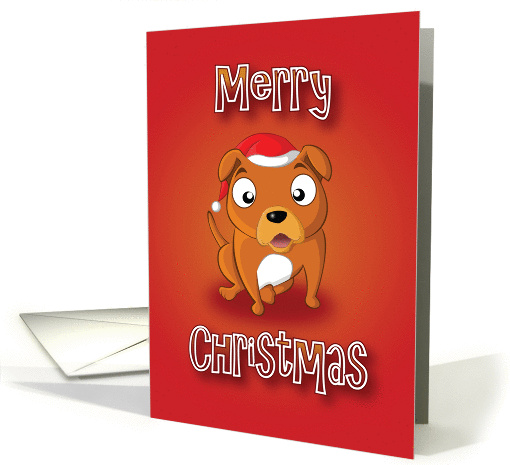 Staffordshire bull terrier - santa hat card (523434)