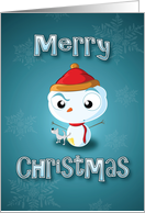 snowman doggy wee - merry christmas card