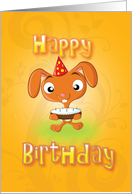 rabbit cake - happy birthday card