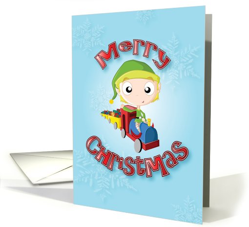 little elf train - merry christmas card (523764)