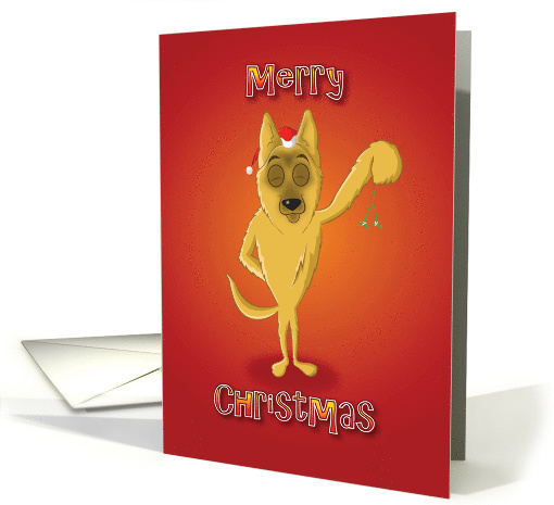 German shepherd - mistletoe card (523774)