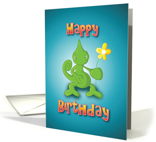 chameleon - flower card (523802)