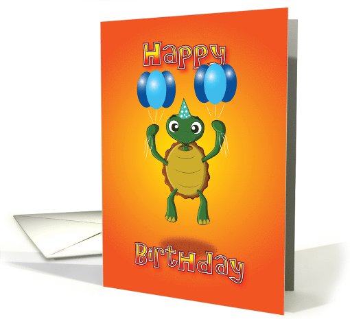 tortoise - balloons card (525588)