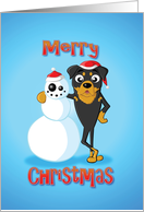 rottweiler - snowman card
