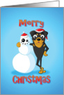 rottweiler - snowman card