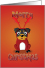 rottweiler - reindeer costume card