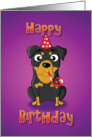 rottweiler - hat & whistle card