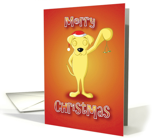 golden labrador - mistletoe card (525623)
