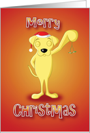 golden labrador - mistletoe card