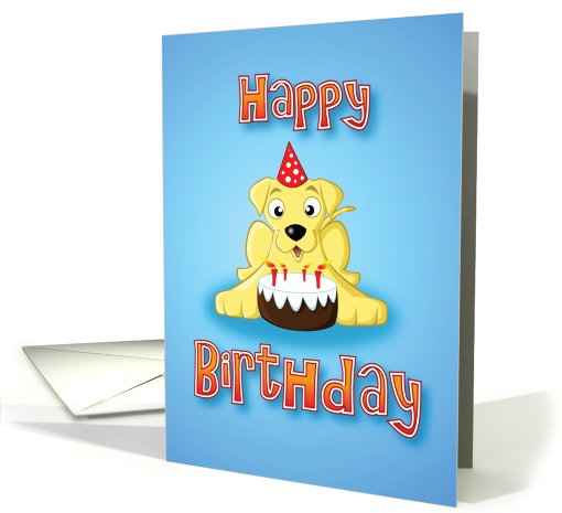 golden labrador - cake card (525628)