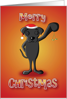 black labrador -mistletoe card