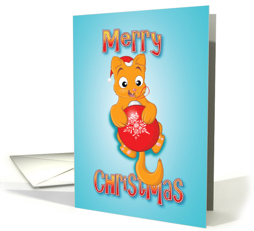 ginger kitten - big bauble card (525641)