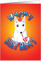 english bull terrier - hat & whistle card