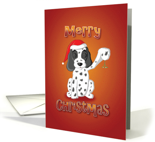 cocker spaniel - mistletoe card (525655)