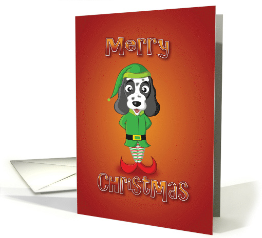 cocker spaniel - elf costume card (525658)