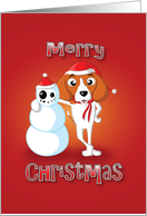 beagle - snowman card