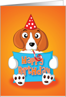 beagle - birthday sign card