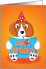 beagle - birthday sign card