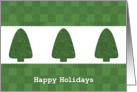 Triple Tree Green Christmas card
