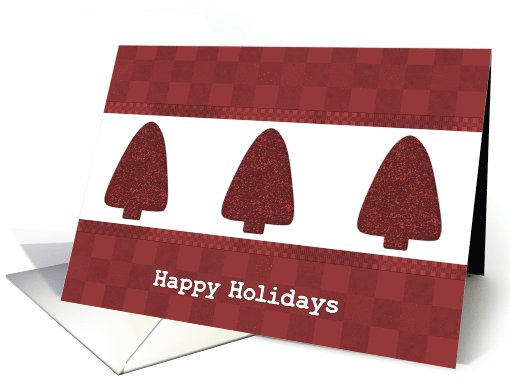Triple Tree Red Christmas card (524408)