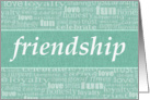 Friendship Blue Linen card