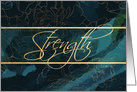 Strength - Evening Blue Floral Blank Card