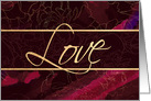 Love - Merlot Magenta Floral Blank Card