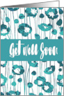 Get Well Soon - Calming Blue Blooms (Blank Inside) card