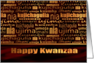 Happy Kwanzaa Seven Principles Red Faux Gold card